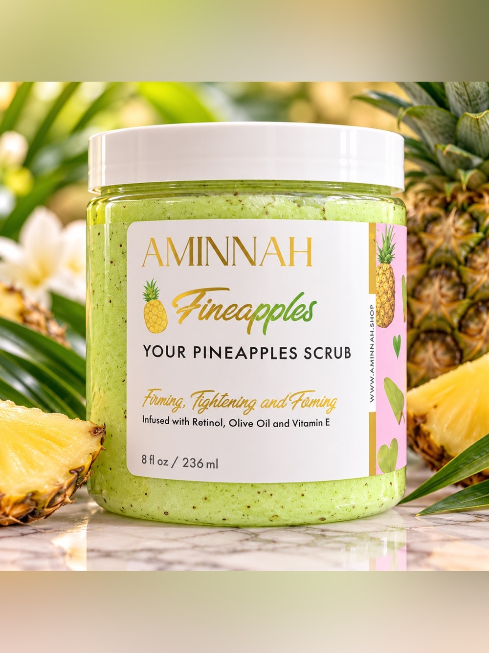 AMINNAH Fineapples Pineapple Body Scrub - Green